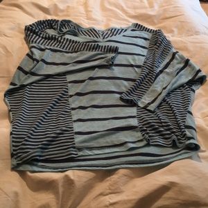 SO XL blue stripped tunic off the shoulder